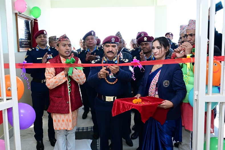 Inauguration of newly constructed dormitory building of Nepal Police School Sangama by Inspector General of Police Kunwar